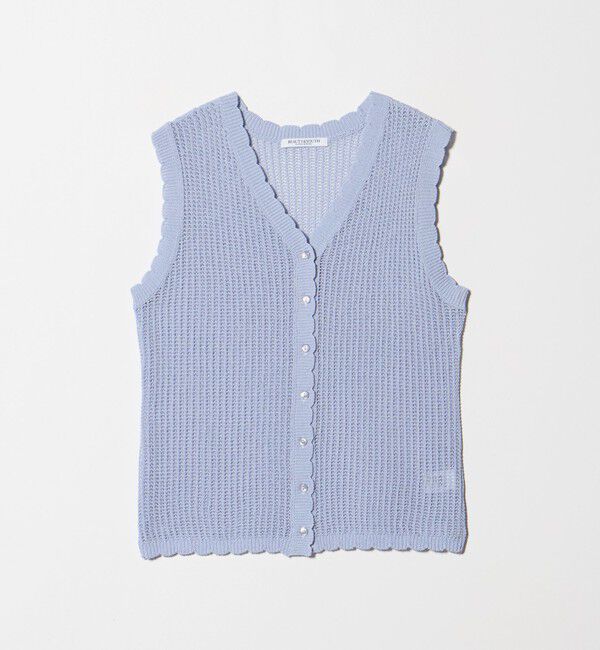 BEAUTY&YOUTH UNITED ARROWS「スカラップ Vネック メッシュ ニットベスト」|ベスト・ジレ|LT.BLUE