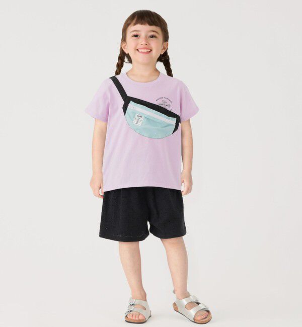 SHIPS Colors 「SHIPS Colors:80～130cm /〈洗濯機可能〉ボディバッグ プリント Tシャツ」|Tシャツ・カットソー|