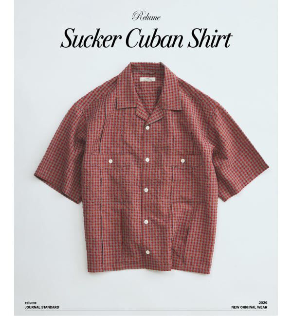 JOURNAL STANDARD relume「サッカー チェック キューバシャツ」|シャツ・ブラウス|レッド