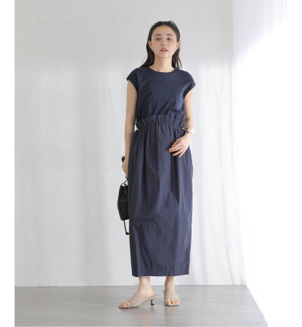  「【洗える】タフタドッキングワンピース」|ワンピース|