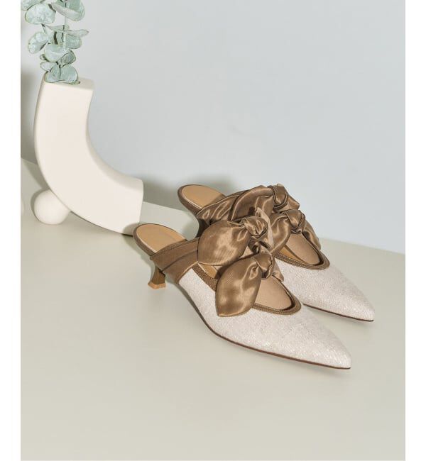GRISE「《WEB+一部店舗限定》GRISE ポインテッド DOUBLE BOW ミュール」|パンプス|
