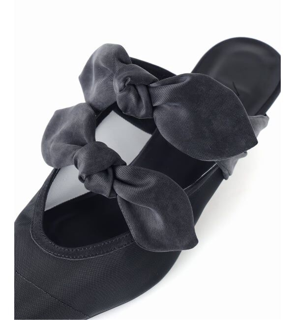 GRISE「《WEB+一部店舗限定》GRISE ポインテッド DOUBLE BOW ミュール」|パンプス|