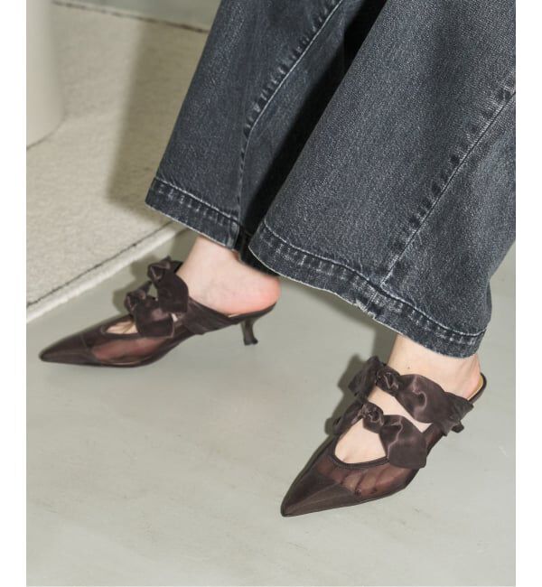 GRISE「《WEB+一部店舗限定》GRISE ポインテッド DOUBLE BOW ミュール」|パンプス|