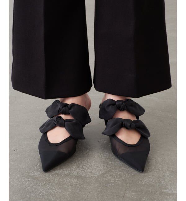GRISE「《WEB+一部店舗限定》GRISE ポインテッド DOUBLE BOW ミュール」|パンプス|