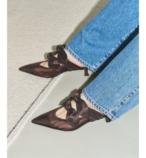 GRISE「《WEB+一部店舗限定》GRISE ポインテッド DOUBLE BOW ミュール」|パンプス|