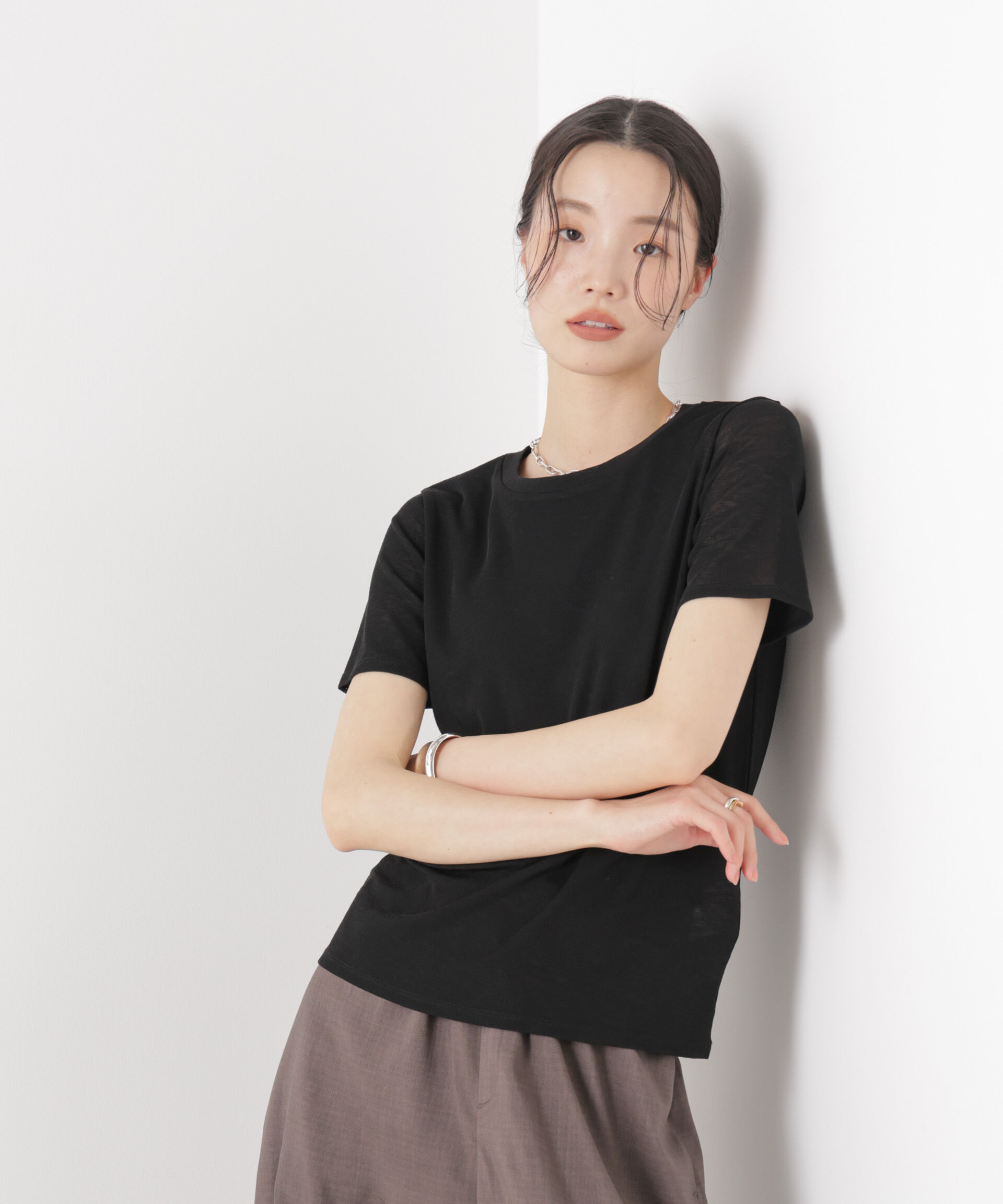 nano･universe「スラブシアー半袖Tシャツ」|Tシャツ・カットソー|