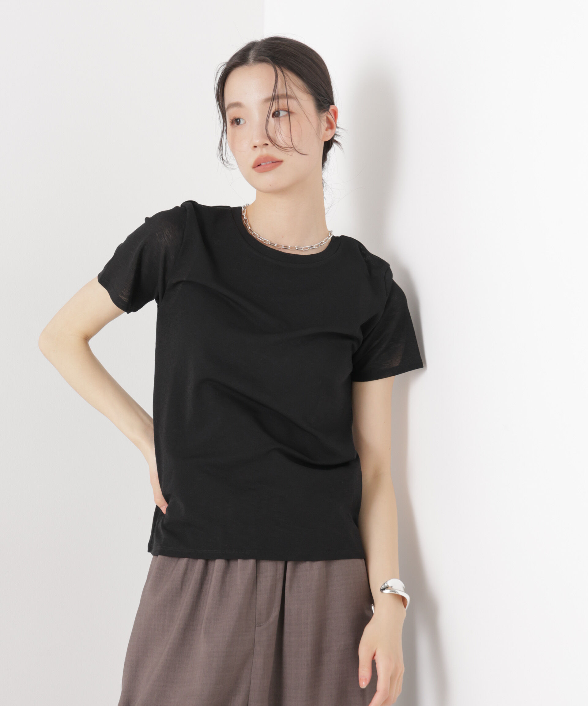 nano･universe「スラブシアー半袖Tシャツ」|Tシャツ・カットソー|