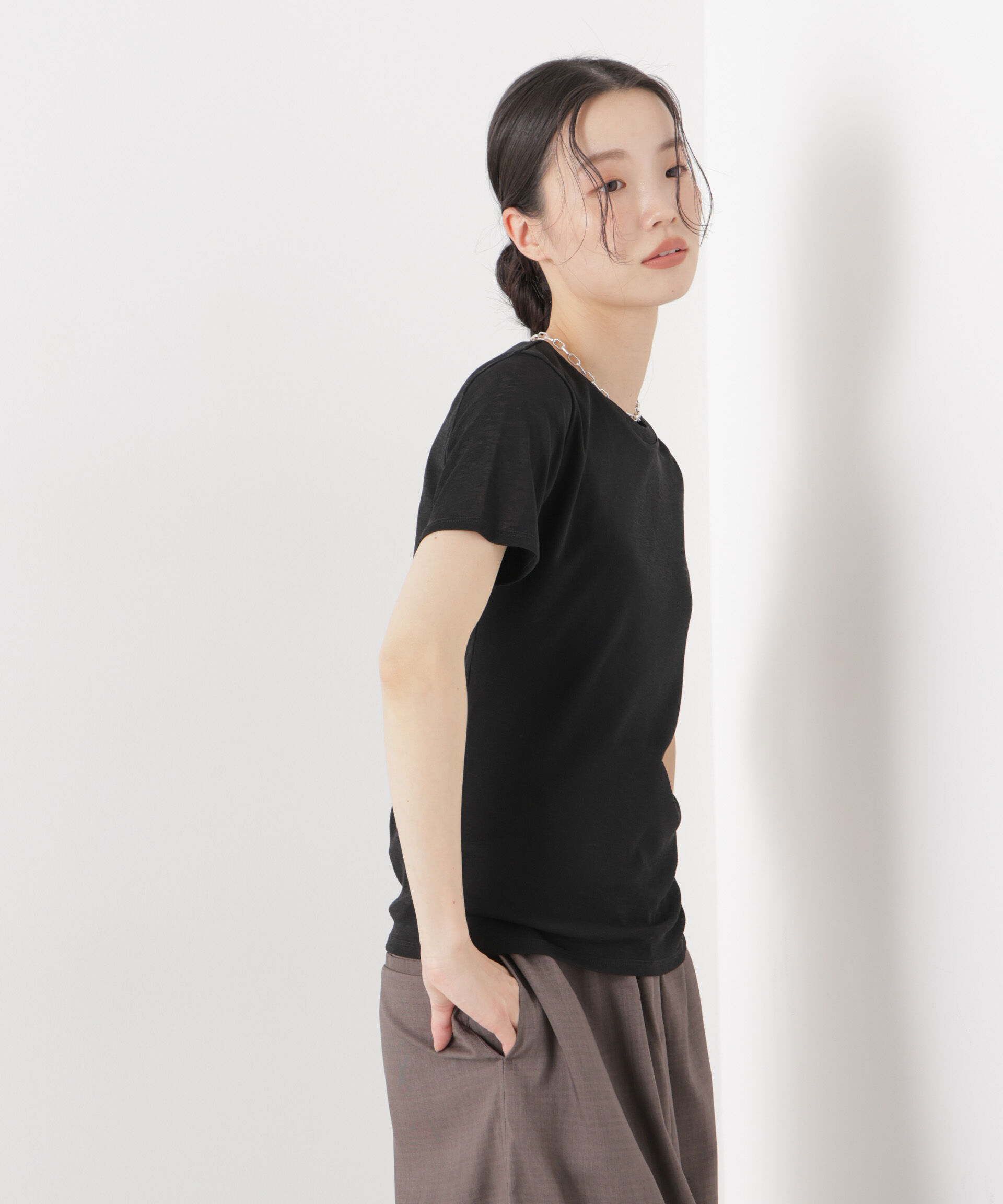 nano･universe「スラブシアー半袖Tシャツ」|Tシャツ・カットソー|