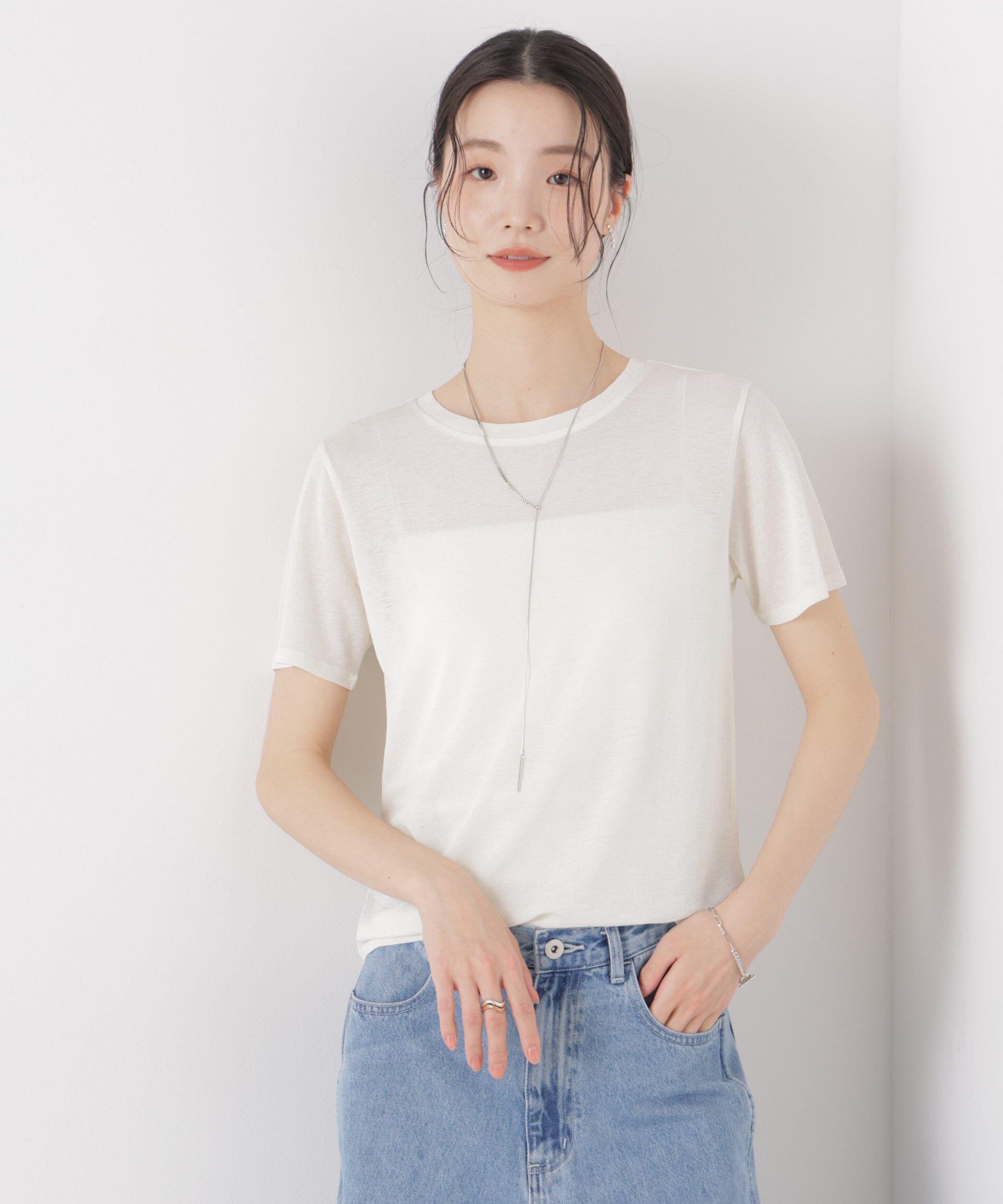 nano･universe「スラブシアー半袖Tシャツ」|Tシャツ・カットソー|