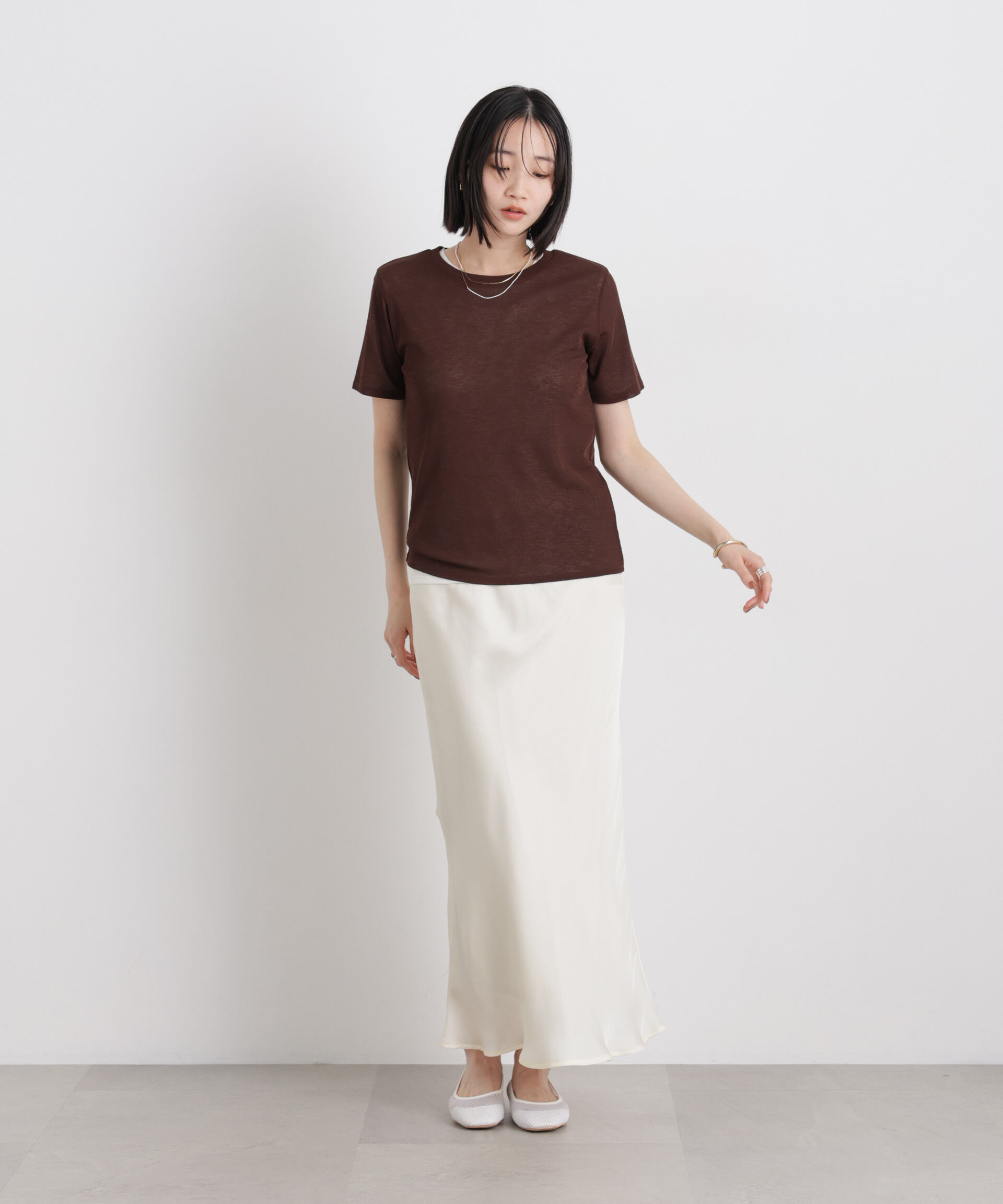 nano･universe「スラブシアー半袖Tシャツ」|Tシャツ・カットソー|