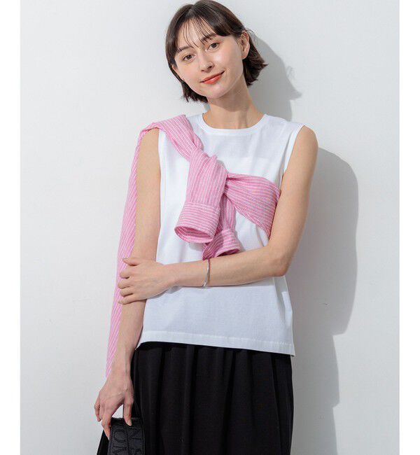 23区「ハイエンド スリーブレス Tシャツ」|Tシャツ・カットソー|ホワイト系