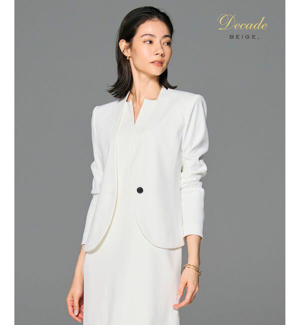BEIGE,「【セットアップ対応】LUIZA / ノーカラージャケット」|ノーカラージャケット|White
