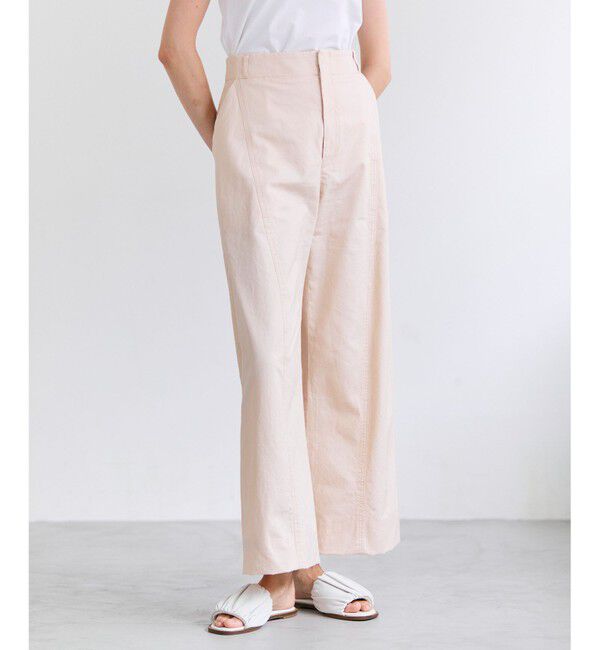 BEIGE,「【VERY掲載】PREHNA / コットンツイル カービーシームワイドパンツ」|その他|Peach