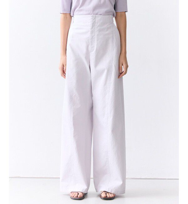 BEIGE,「【VERY掲載】PREHNA / コットンツイル カービーシームワイドパンツ」|その他|Lilac