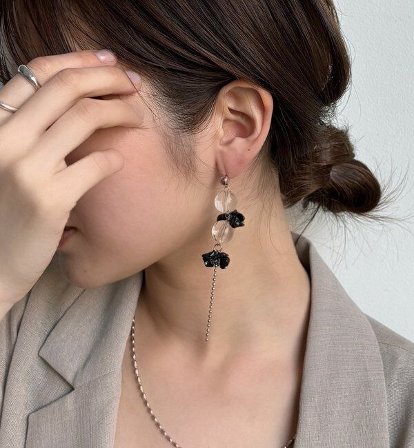  「ナチュラルストーンクリアピアス」|ピアス|