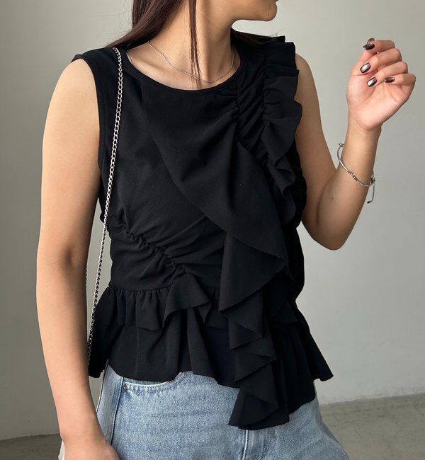  「アシメフリルノースリT」|Tシャツ・カットソー|