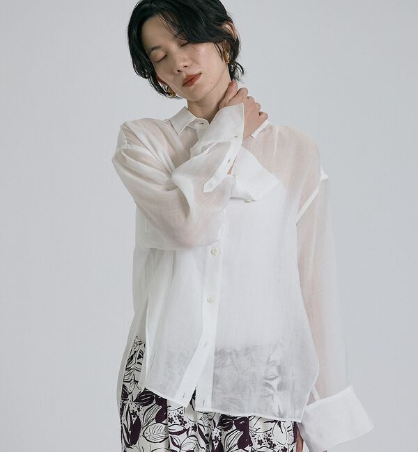 qualite「【大人の夏シャツ】リネン混レギュラーシャツ」|シャツ・ブラウス|