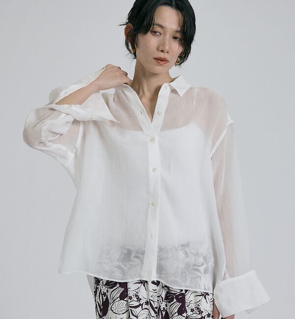 qualite「【大人の夏シャツ】リネン混レギュラーシャツ」|シャツ・ブラウス|