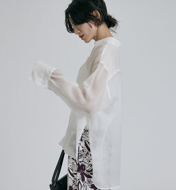 qualite「【大人の夏シャツ】リネン混レギュラーシャツ」|シャツ・ブラウス|