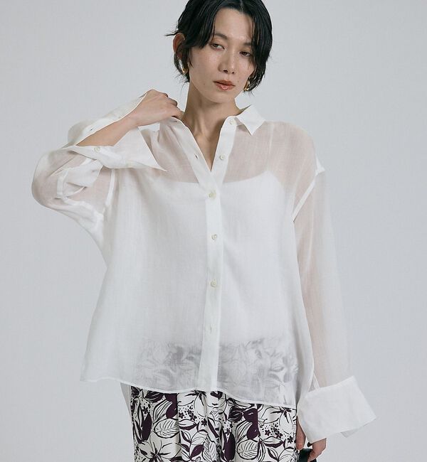 qualite「【大人の夏シャツ】リネン混レギュラーシャツ」|シャツ・ブラウス|