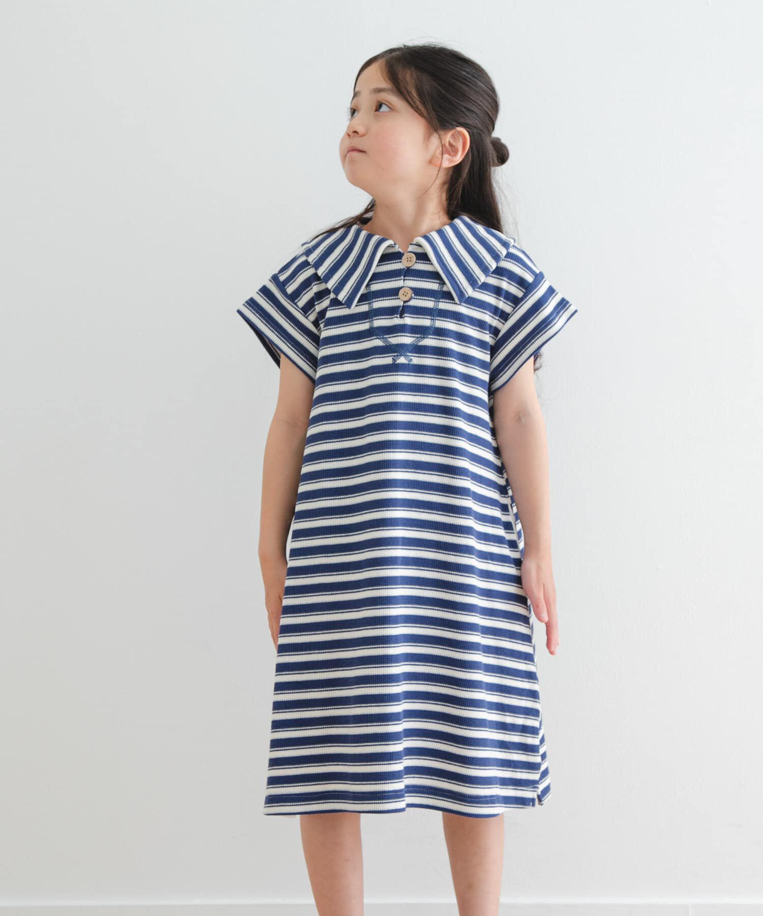 URBAN RESEARCH DOORS「『WEB/一部店舗限定サイズ』セーラーカラーカットワンピース(KIDS)」|ワンピース|ブルー