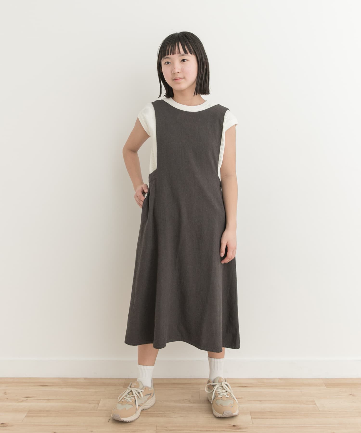 URBAN RESEARCH DOORS「『親子リンク』リネンレーヨンジャンパースカート(KIDS)」|ワンピース|