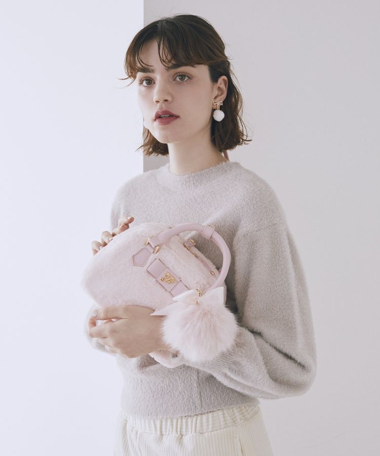 Maison de FLEUR「【限定カラーあり】フェイクファーラウンドバッグ」|ハンドバッグ|