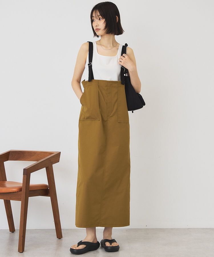 AMERICAN HOLIC「【マルチ機能】フロントZIPツイルジャンスカ」|ジャンパースカート|Camel