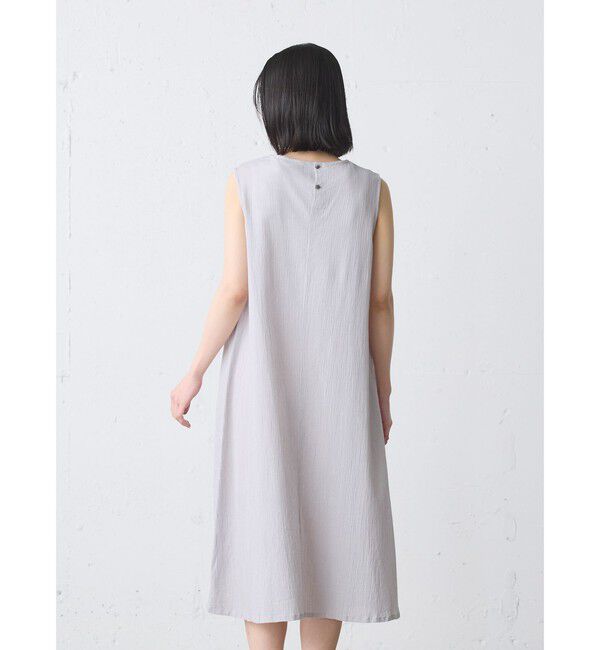 MidiUmi「MidiUmi ストライプクレープノースリーブワンピース」|ワンピース|