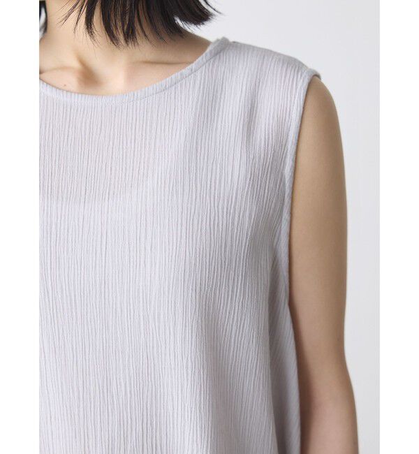MidiUmi「MidiUmi ストライプクレープノースリーブワンピース」|ワンピース|