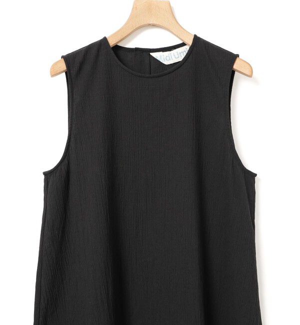 MidiUmi「MidiUmi ストライプクレープノースリーブワンピース」|ワンピース|
