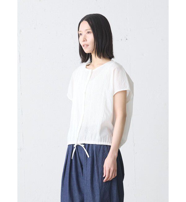 MidiUmi「MidiUmi ピンタックノースリーブシャツ」|シャツ・ブラウス|