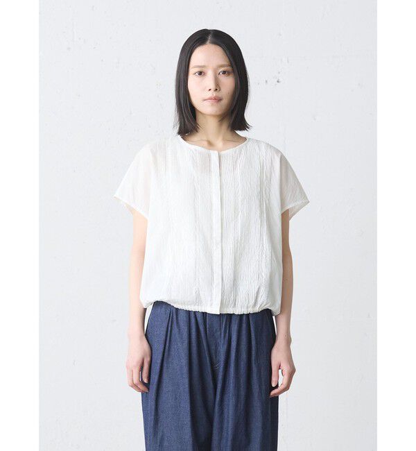 MidiUmi「MidiUmi ピンタックノースリーブシャツ」|シャツ・ブラウス|