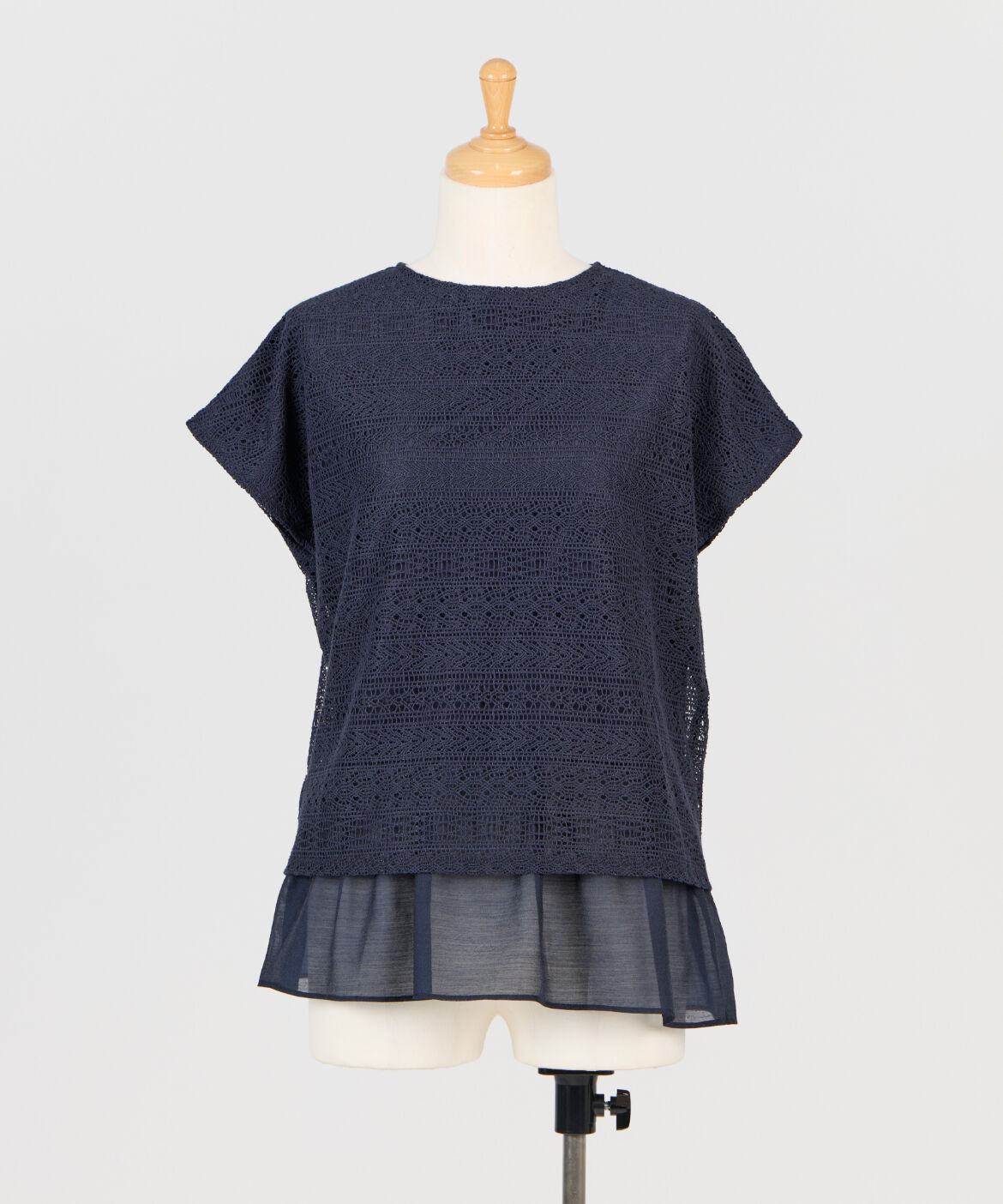 7-IDconcept.「《大きいサイズ》シアードッキングレースプルオーバー」|Tシャツ・カットソー|ネイビー