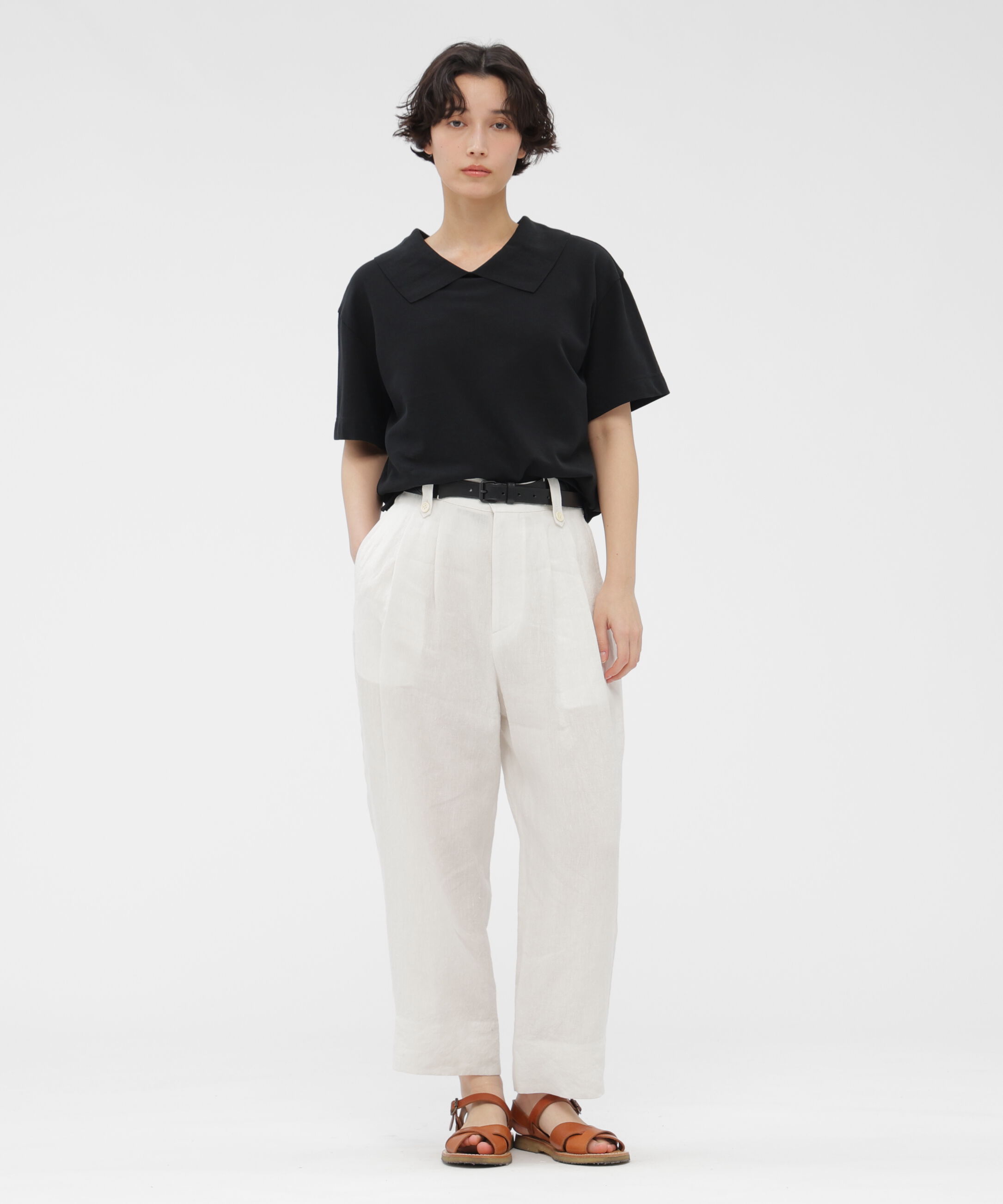  「COTTON LINEN PIQUE JERSEY TOP」|Tシャツ・カットソー|