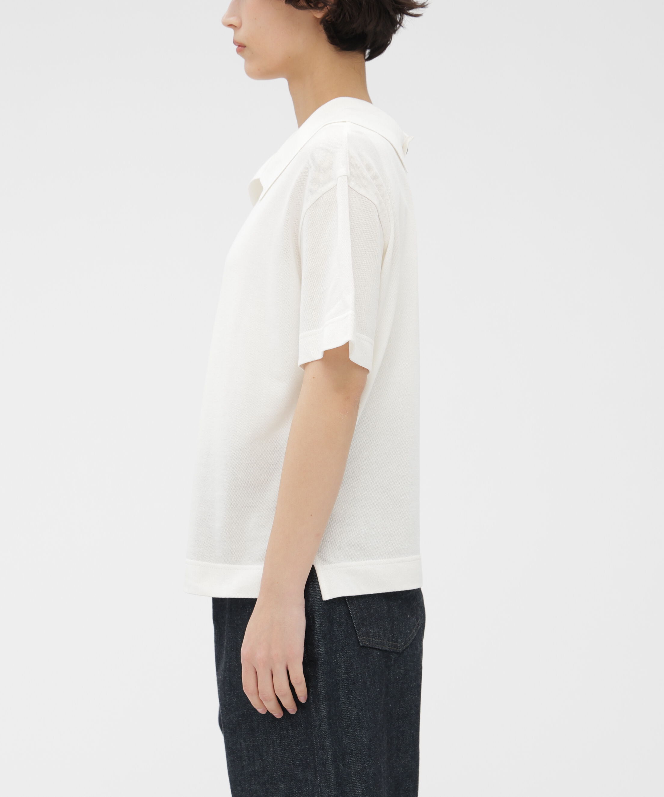  「COTTON LINEN PIQUE JERSEY TOP」|Tシャツ・カットソー|
