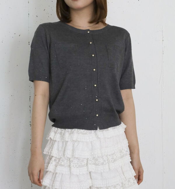 archives「金釦スパンコールニットカーディガン」|カーディガン|CHARCOAL GRAY