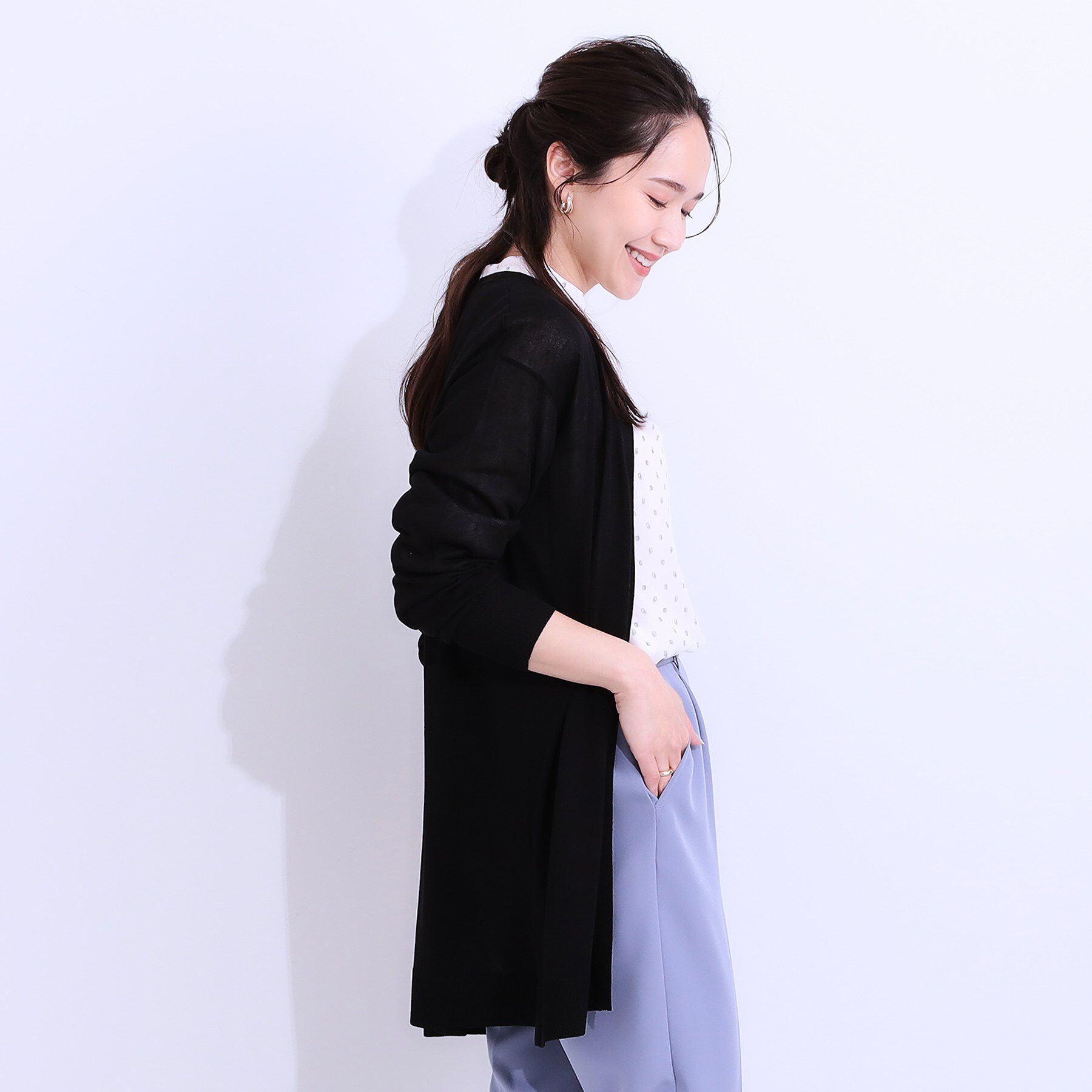 SHOO･LA･RUE「【洗える/ひんやり】体型カバーにも トッパー ロングカーディガン」|カーディガン|