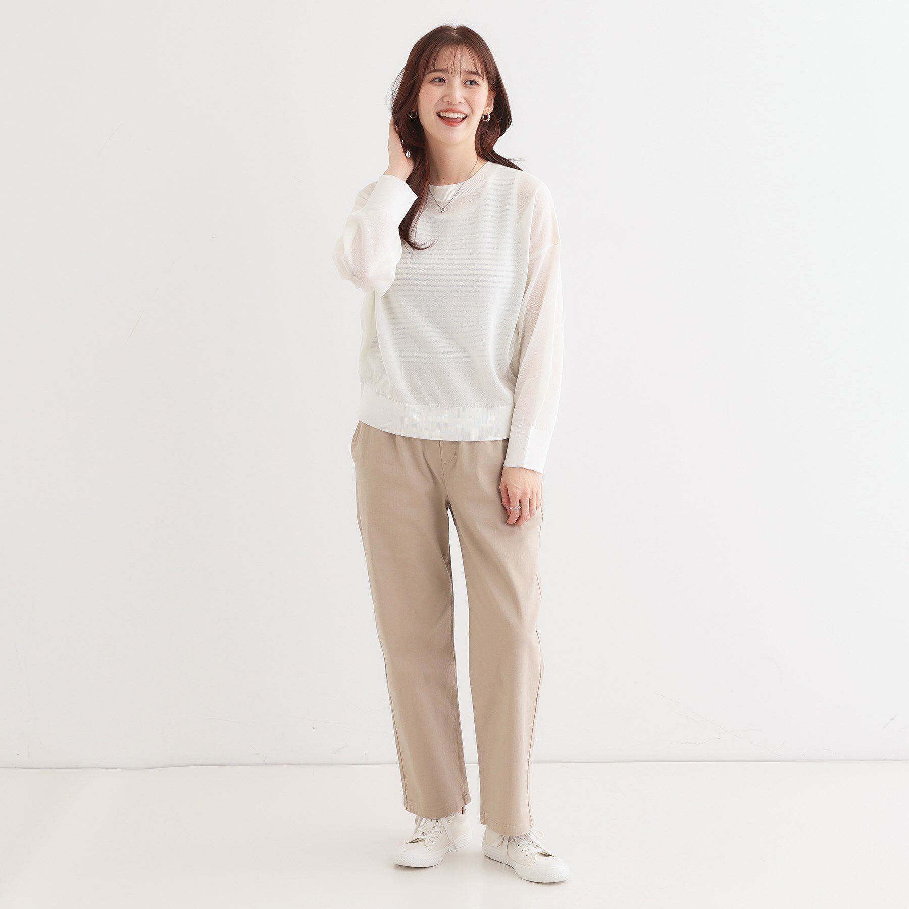 SHOO･LA･RUE「【洗える/前後2WAY】 着こなしいろいろ 上品なシアーカーディガン」|カーディガン|