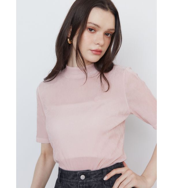 CALNAMUR「TULLE FLOCKING EMB TOPS/チュールフロッキングエンブロイダリートップス」|Tシャツ・カットソー|