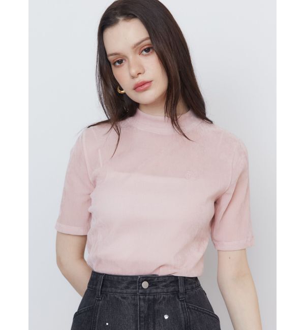 CALNAMUR「TULLE FLOCKING EMB TOPS/チュールフロッキングエンブロイダリートップス」|Tシャツ・カットソー|