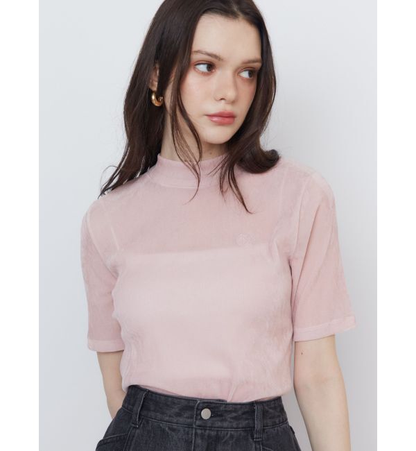 CALNAMUR「TULLE FLOCKING EMB TOPS/チュールフロッキングエンブロイダリートップス」|Tシャツ・カットソー|