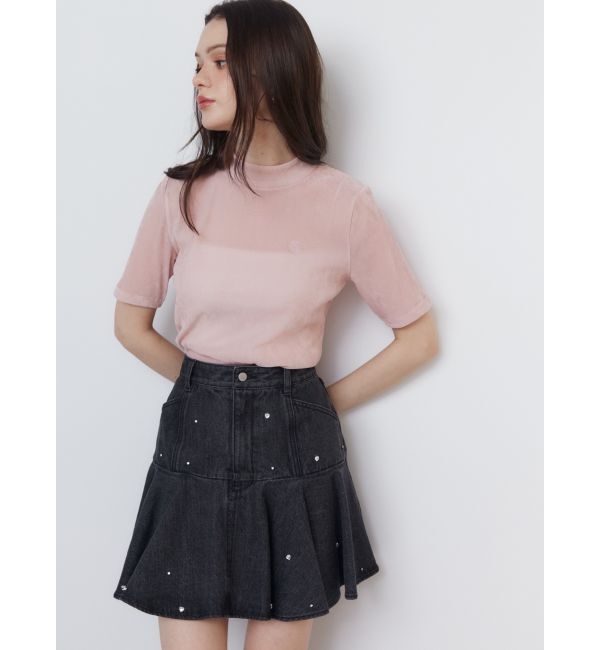 CALNAMUR「TULLE FLOCKING EMB TOPS/チュールフロッキングエンブロイダリートップス」|Tシャツ・カットソー|
