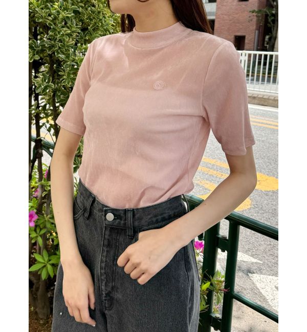 CALNAMUR「TULLE FLOCKING EMB TOPS/チュールフロッキングエンブロイダリートップス」|Tシャツ・カットソー|