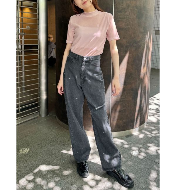 CALNAMUR「TULLE FLOCKING EMB TOPS/チュールフロッキングエンブロイダリートップス」|Tシャツ・カットソー|