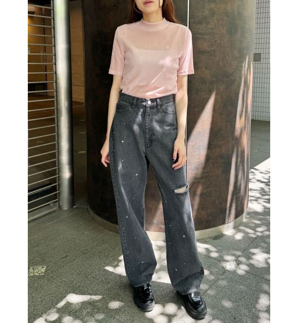 CALNAMUR「TULLE FLOCKING EMB TOPS/チュールフロッキングエンブロイダリートップス」|Tシャツ・カットソー|
