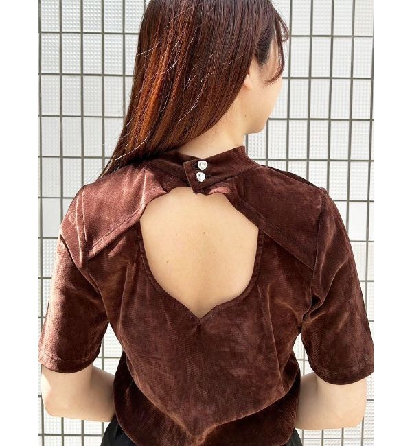 CALNAMUR「TULLE FLOCKING EMB TOPS/チュールフロッキングエンブロイダリートップス」|Tシャツ・カットソー|