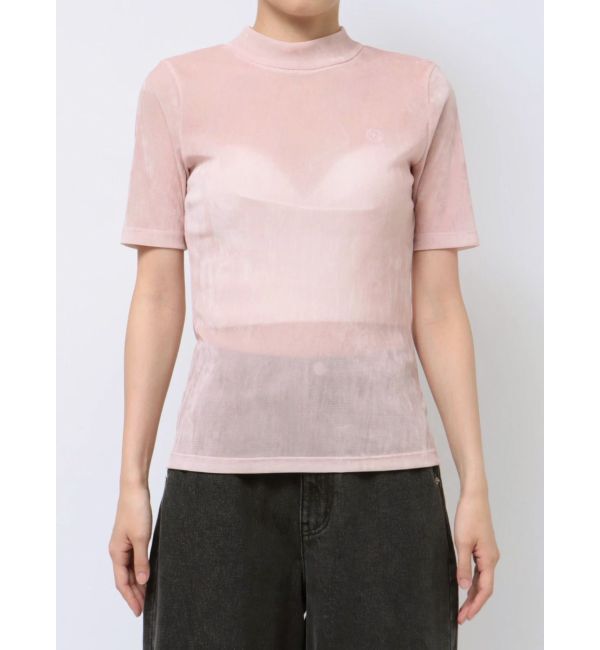 CALNAMUR「TULLE FLOCKING EMB TOPS/チュールフロッキングエンブロイダリートップス」|Tシャツ・カットソー|