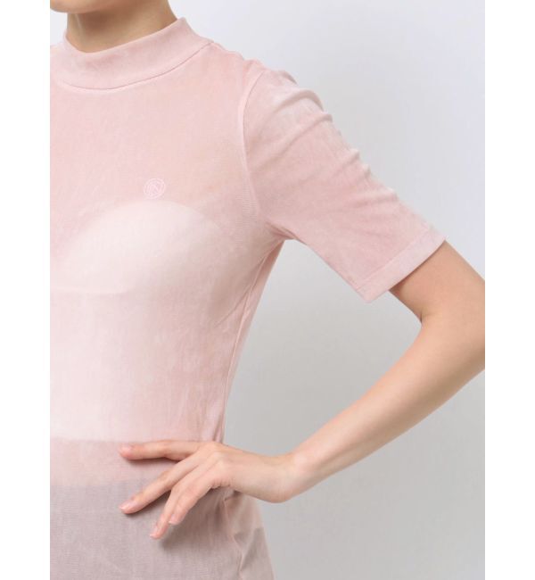 CALNAMUR「TULLE FLOCKING EMB TOPS/チュールフロッキングエンブロイダリートップス」|Tシャツ・カットソー|