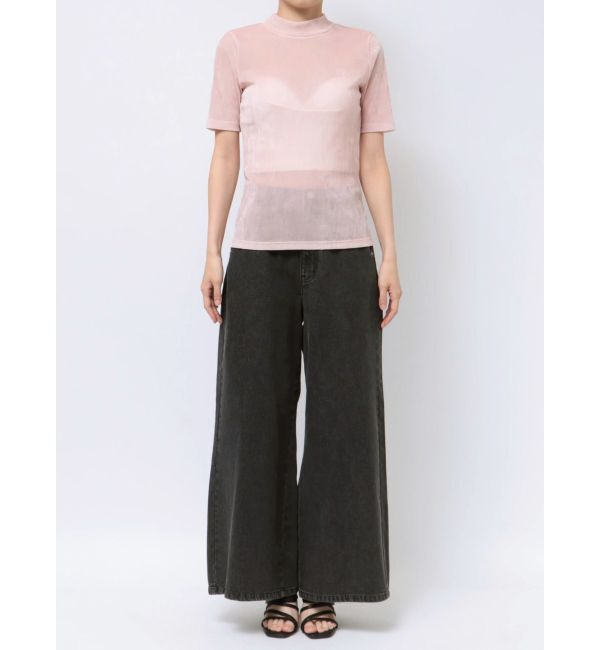 CALNAMUR「TULLE FLOCKING EMB TOPS/チュールフロッキングエンブロイダリートップス」|Tシャツ・カットソー|